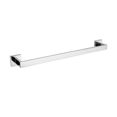 Imagem de Conjunto de acessórios para banheiro em aço inoxidável cromado - Inclui toalheiro, barra de toalhas, porta-lenços e gancho para roupão para decoração de banheiro (barra de toalhas individual)