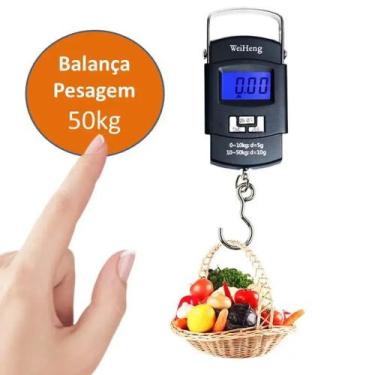 Imagem de Balança Digital Portátil de Mão Para Bagagem e Pesca  Até 50kg WHA08 -