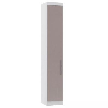 Imagem de Guarda-roupa Modulado 38cm 1 Porta Alpes Luciane, Branco/Cinnamon