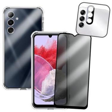 Imagem de Kit Capa Anti Impacto, Película Privacidade 3D e Protetor de Lente para Samsung Galaxy M34, Transparente