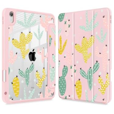 Imagem de Lepeoac Capa para iPad 11 polegadas A16 2025 geração 11ª / iPad 11 polegadas 2022 10ª geração, porta-lápis embutido com capa à prova de choque, capa traseira transparente transparente, despertar