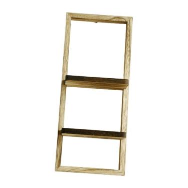 Imagem de Fenteer Prateleira flutuante de madeira rústica, compacta, para decoração, suspensa, para parede, para sala de estar, quarto, apartamento, dormitório, Cáqui