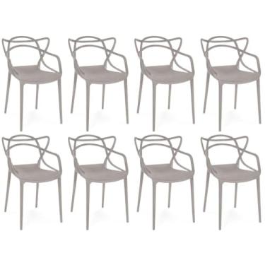 Imagem de Kit 8 Cadeiras de Jantar Allegra Prática Empilhável - Fendi
