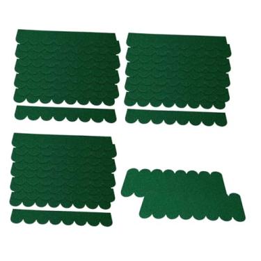 Imagem de KiBcsLic Folhas de feltro para artesanato, folhas de feltro para artesanato, telhas de madeira para casa de bonecas recortáveis, Verde
