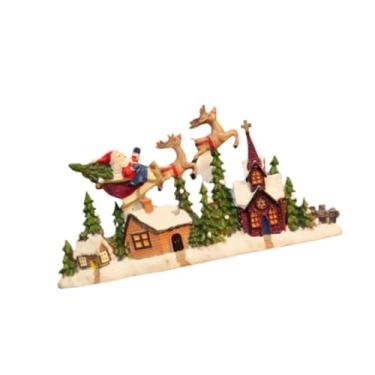 Imagem de Ｂｅｓｇａ Estatueta de casa de vila natalina, decoração de mesa de natal, enfeite decorativo de mesa para quarto, prateleira, armário, feriado