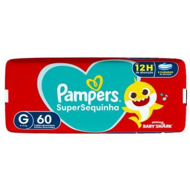 Imagem de Fralda Descartável Pampers Supersequinha Super G 60 Unidades
