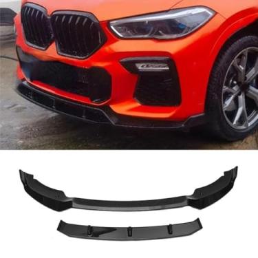Imagem de Parte de modificação do difusor de lábios do spoiler do para-choque dianteiro do carro para X6 G06 2020-2023 Peça de modificação do protetor de para-choque (aparência de carbono)