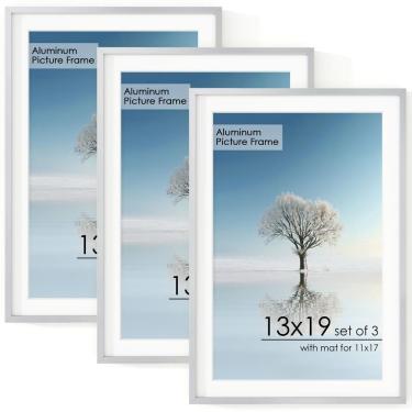 Imagem de Porta-retratos FLYJOE 13x19 cm de alumínio com vidro temperado