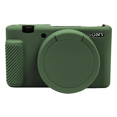 Imagem de Capa de Capuz Fácil Compatível com Câmera Vlogging Digital Sony ZV-1 ZV1, Capa Protetora de Silicone Macio Antiarranhões com Capa de Lente Removível (Verde)