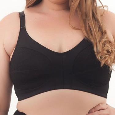 Imagem de Sutiã Sustentação Plus Size Nayane SP 08 0001 com Laise, Preto, 56