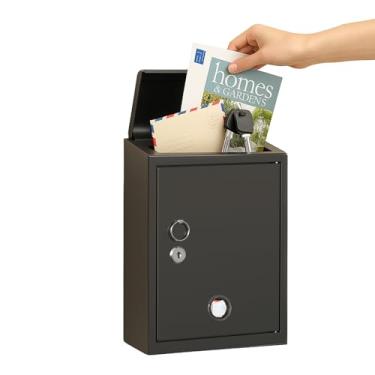Imagem de DiDiHere Caixa De Correio Com Desbloqueio De Chave, Caixas De Correio De Metal, Caixa De Sugestões Para Montagem Em Parede, Caixa De Depósito De Chaves Comerciais, Caixa De Correio Com Trava Para Ca