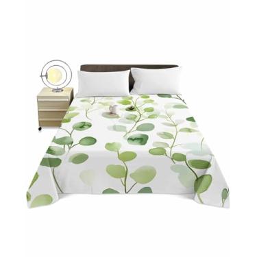Imagem de Lençol de cima Queen, lençol de cima, lençol de cima de verão, ombré, folhas de casa de fazenda, microfibra macia, hotel, estilo minimalista, respirável, lençol de cima fácil de cuidar