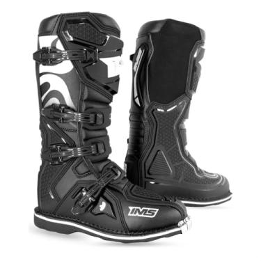 Imagem de Bota de Motocross, Couro Sintético e PU, Solado Antiabrasivo, Bico de Aço, para Trilha e Enduro, TAM 42BR