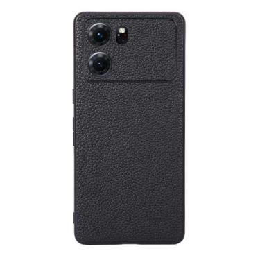 Imagem de Capas Compatível com OPPO K10,Design de grão levantado de superfície,Proteção contra queda,Anti impressão digital,Anti arranhões,Aparência de couro de imitação de plástico macio-Black