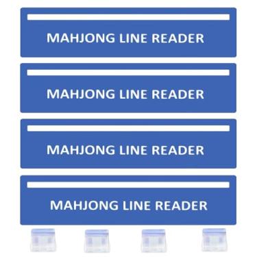 Imagem de 4 Pack Mahjong Line Finder with Fixed Clip,Clip-On Cards 2025 Reader,Rules Guide,Bright Acrylic Non-Slip Holder for Beginner Players,Perfect Mahjong Gift, Accessories (Blue) (Blue)