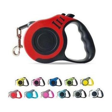 Imagem de Coleira Guia Retrátil 3/5 Metros Pets Cachorro Cães Gatos Resistente C