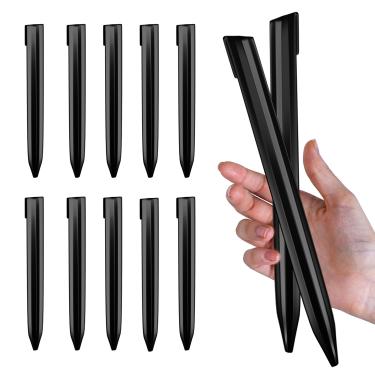 Imagem de Solution4Patio 13 peças de estacas de borda de paisagem, estacas de metal para jardim de 30 cm, pontas de ancoragem de placa dobradora de aço, preto