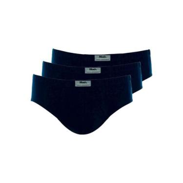 Imagem de Kit com 3 Cuecas Slip Mash 074.59 Plus Size, Azul marinho, XXGG