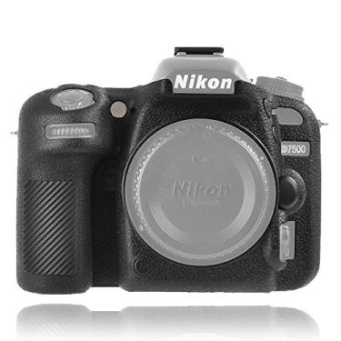 Imagem de Capa de Capuz Fácil para Câmera Digital Nikon D7500, Capa Protetora de Capa de Silicone Macio Antiarranhões, Preto