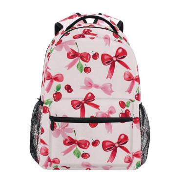 Imagem de Mochila ALAZA Cherries Red Bows Kids School 40 cm para meninas e adolescentes