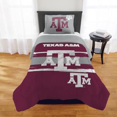 Imagem de Conjunto de edredom Texas A&M Aggies – roupa de cama Aggies para dormitórios, quartos de hóspedes, trailers, portas traseiras e decoração de dia de jogo, solteiro/solteiro GG