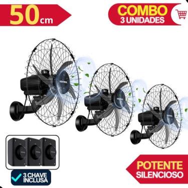 Imagem de 3 Ventiladores Potente Parede P Grandes Espaços Igreja Loja Salas Acad