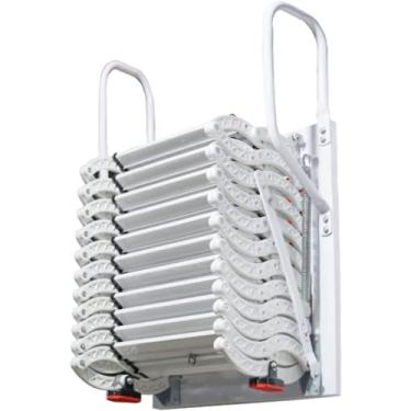 Imagem de Escada De Sótão Interna E Externa Montada Na Parede Escada Dobrável Pulldown Escadas De Sótão Puxando Para Baixo Do Teto Adequado Para O Telhado Do Sótão, M1, 1.9-2m/76-80in