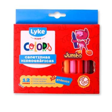 Imagem de Caneta Hidrográfica Kids Colors Jumbo 12 Cores 5.0Mm Lyke