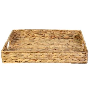 Imagem de Bandeja Multiuso Fibra Natural Seagrass com Alça 40x30x6cm