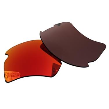 Imagem de Acefrog Lentes de reposição polarizadas de 1,5 mm para óculos de sol Oakley Flak 2.0 XL OO9188 59 mm, material atualizado, resistente a impactos - espelhado polarizado vermelho fogo - 1,5 mm