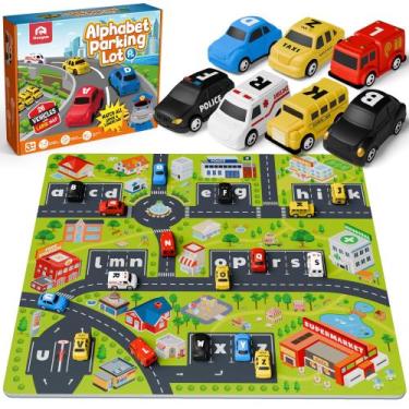 Imagem de Alphabet Maze Coogam com 26 tapetes Pull Back Car & Play de 3 a 5 anos
