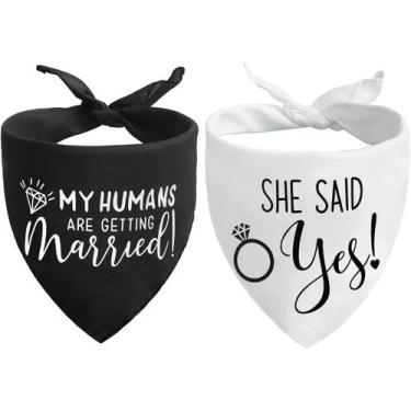 Imagem de Dog Bandana HDGDT Meus humanos vão se casar Ela disse que sim