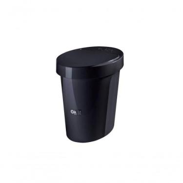 Imagem de Lixeira Oval Glass 26,2 X 18,4 X 24,6 Cm 5 L Preto Coza