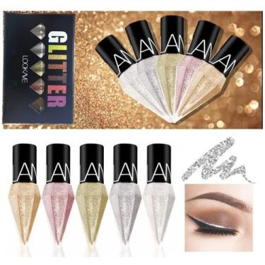Imagem de Conjunto de delineador líquido Glitter Go Ho Colorful, 5 cores, à prov