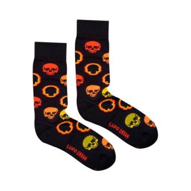 Imagem de Meia Lupo Urban Caveiras 16901-085, Preto, M