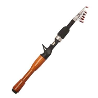 Imagem de Vara de pesca portátil de fibra de carbono para viagem 1,3 m 1,6 m 1,8 m vara de pesca telescópica cabo de cortiça vara giratória vara de pesca