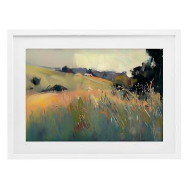 Imagem de Stupell Industries Impressão emoldurada branca de planícies tranquilas modernas design sob vidro por Elara Yasna, 43 x 58 cm