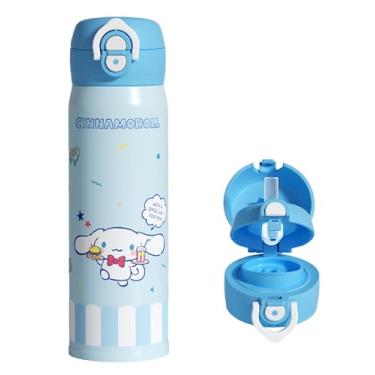 Imagem de Many Rainbows Garrafa de água isolada de aço inoxidável Cinnamoroll com gravata borboleta (Bica e palha) 480 ml