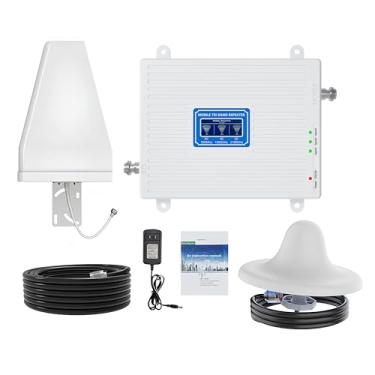 Imagem de Amplificador de sinal de celular para escritório doméstico - para Verizon, AT&T, T-Mobile e mais - GSM, UMTS, LTE - 2G/3G/4G - Repetidor de amplificador móvel - Cobertura de até 1614 ft² - Aprovado