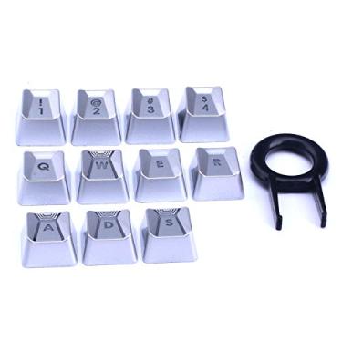 Imagem de HUYUN Teclas de substituição para jogos de desempenho para teclado mecânico Romer-G Switch Logit G310 G413 G613 G810 K840 G910 (prata, 11 teclas)