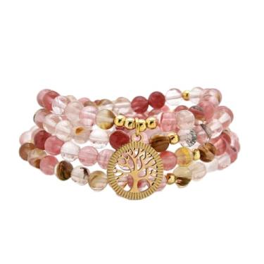 Imagem de Acessórios de meditação, 108 contas mala, pingente de árvore da vida dourada, pulseira ou colar de contas de ioga para homens ou mulheres, 6mm, Pedra, Sem Pedra Preciosa