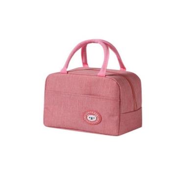 Imagem de Bolsa térmica quente frio marmita impermeável lancheira rosa