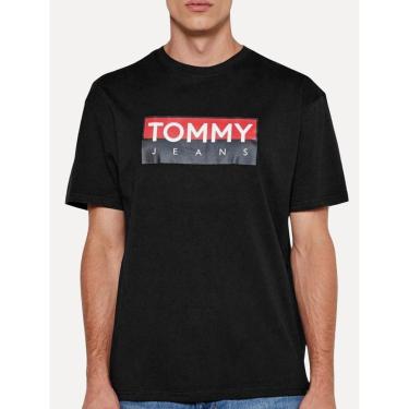 Imagem de Camiseta Tommy Jeans Masculina Regular Entire Logo Preto-Masculino