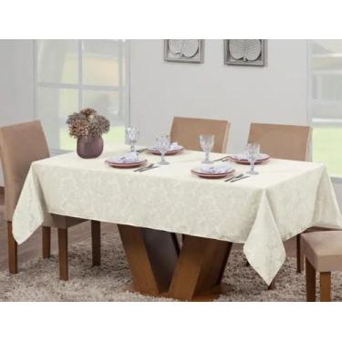 Imagem de Toalha De Mesa Luxo 6 Lugares Jacquard Original Tecido Grosso - FF Enx
