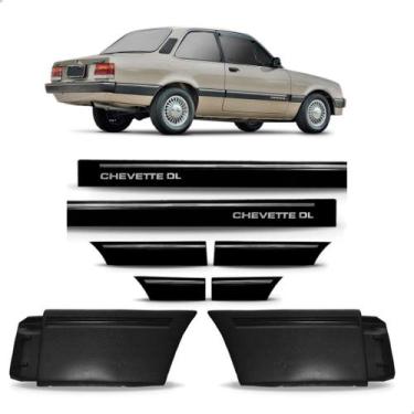 Imagem de Kit Friso + Polaina Dianteira Chevette Dl 1987 Até 1993 - SP ACESSÓRIO