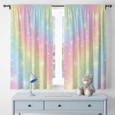 Imagem de Cortina Tecido Oxford Decorativa Tie Dye Candy Estrelas - 120x70cm - C