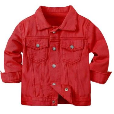 Imagem de Jaqueta jeans Cromoncent Boys Girls Child P-red 10-11 anos