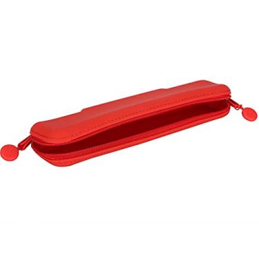 Imagem de Cryfokt Saco de Lápis de Silicone, Mini Silicon Bag Leckage Trip para Mini Silício para Mantar Cosmético -Up Supply for Business Trip School (Vermelho (pequeno))