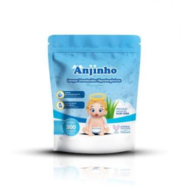 Imagem de Lenço Umedecido Com 300 Refil Azul - Anjinho - Parentex Ind E Com Ltda