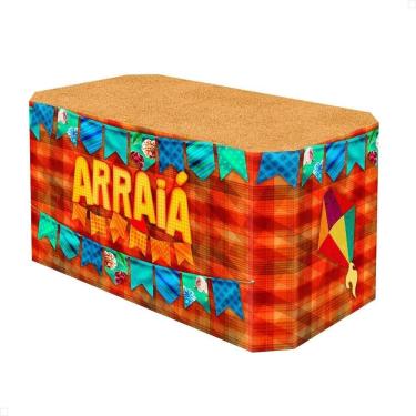 Imagem de 2X Capa De Mesa Festa Junina Em Tecido Decoração Veste Fácil